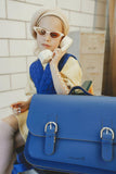 Ledertasche mit Schnallen - Kobaltblau - Own Stuff