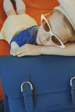 Ledertasche mit Schnallen - Kobaltblau - Own Stuff