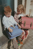 Lederen schooltas met gespen - Leo Antique Pink