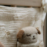 Bed opbergzakje - Handgeborduurd met klavertjes