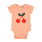 Romper - roze met kersenprint