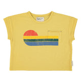 T-shirt - geel met multicolorprint