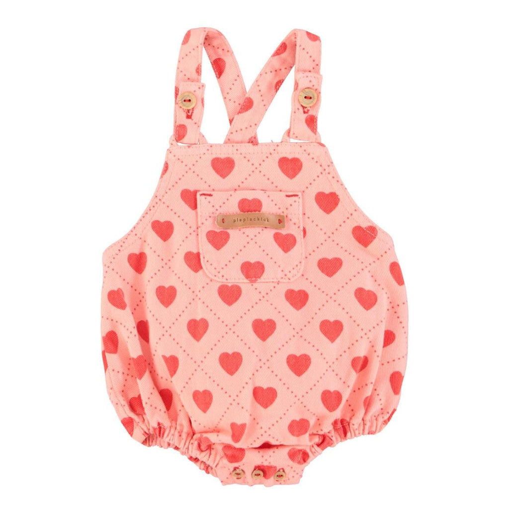 Romper - Roze met rode hartjes