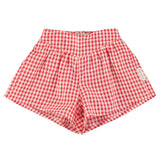 Short - rood & ecru geruit