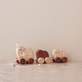 Wooden pull toy mammoth family - Neo - Kid's Concept