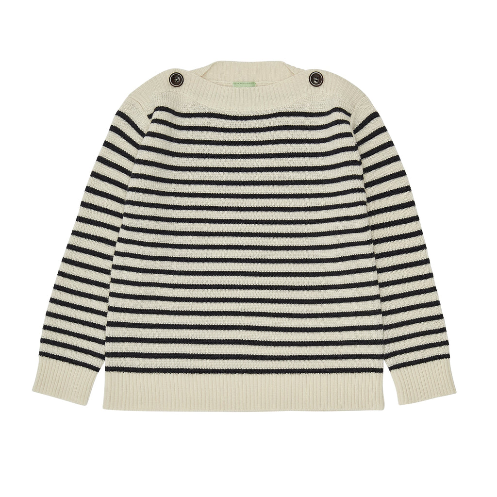 Boatneck trui - ecru/dark navy - FUB
