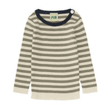 Baby Striped Rib Blouse - ecru/sage - FUB