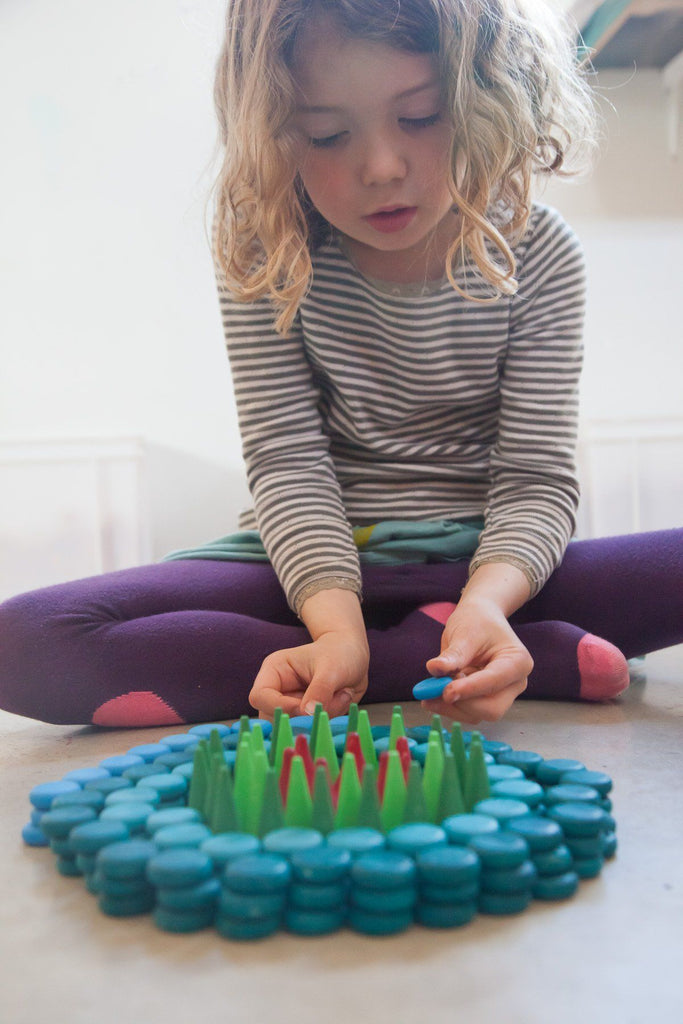 Houten mandala kleine munten - Grapat