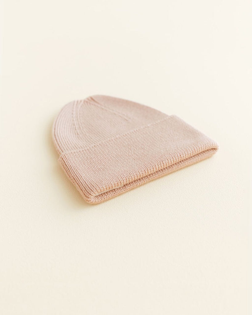 Beanie Fonzie Newborn - Apricot - Hvid