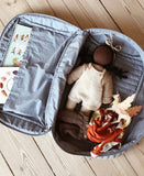 Suitcase canvas with zipper - Travel bag blue - LeoLeo